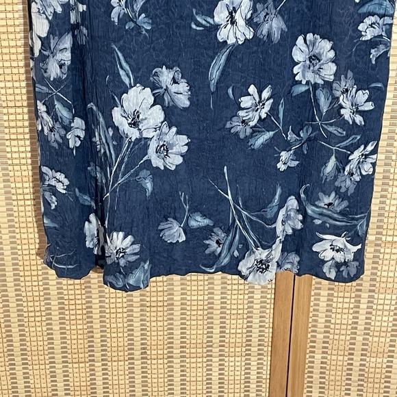 Dress Barn Womens 18W Tropical Print Sleeveless Midi Dress‎ Blue Vacation Beach - Picture 5 of 11